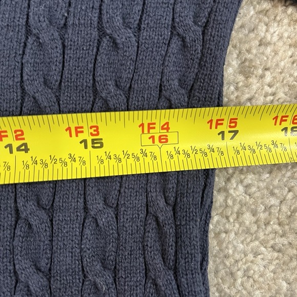 Polo Jeans Co Ralph Lauren Sweater Womens L Navy Blue Cable Knit Cotton Classic - Picture 6 of 9